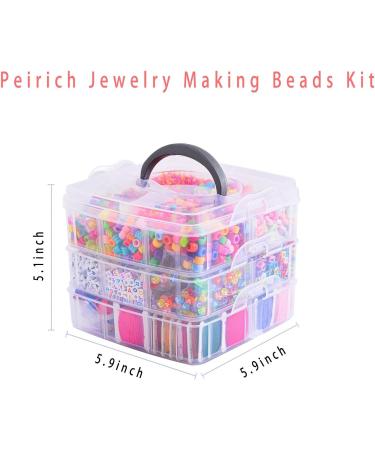 Peirich Jewelry Making Bead Kit - 44 Colors Embroidery Floss, 4900+ Beads, Organizer Box - Perfect for Friendship Bracelets - Ideal Christmas Birthday Gift - Buy Online on GoSupps.com