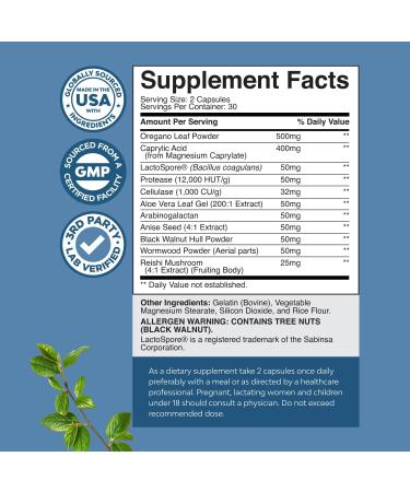 Candida Cleanse Detox for Women - Anti Overgrowth Gut Detox for Women with Caprylic Acid Black Walnut Wormwood and Oregano - Full Body Cleanse with Prebiotics & Probiotics - 30 Days of Supply - Buy Online on GoSupps.com