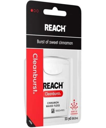 REACH Cleanburst Waxed Floss Cinnamon - 55 Yards (Pack of 12) | International Shipping Available - Buy Online on GoSupps.com