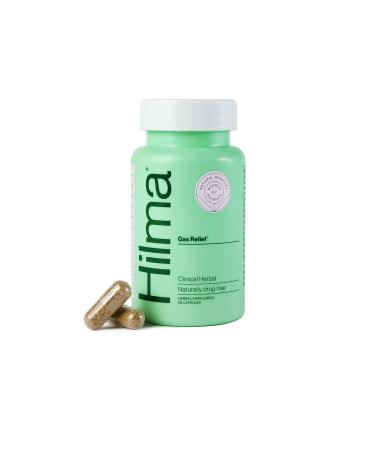 Hilma Natural Gas & Bloat Relief - Clinically Proven Peppermint Leaf Fennel & Lemon Balm - Gas & Bloat Relief - Doctor Formulated + Organic Ingredients - 28 Capsules