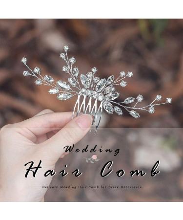 Unicra Bride Silver Wedding Hair Comb | Sparkly Crystal Rhinestone Bridal Hair Accessory - Buy Online on GoSupps.com