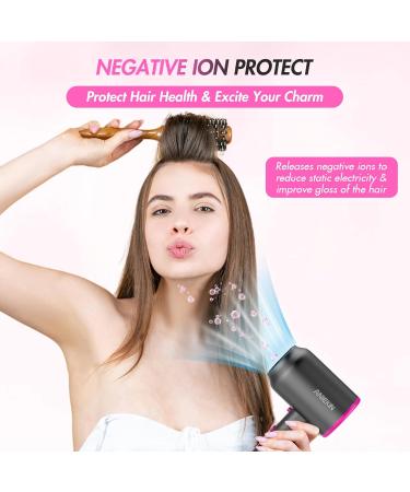 ANIEKIN Portable Ionic Hair Dryer - 1875W Lightweight Blow Dryer with Diffuser & Nozzle for Fast Drying Ideal for Curly Hair - Compact Travel Hairdryer in Light Grey - Buy Online on GoSupps.com