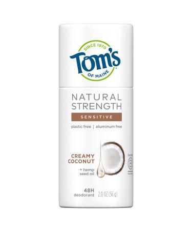 Tom's of Maine Natural Strength Plastic-Free Deodorant With Hemp Seed Oil, Creamy Coconut, 2 oz. Creamy Coconut 2 Ounce (Pack of 1)