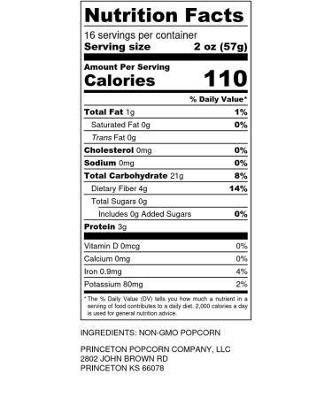 Mushroom Popcorn Kernels - 32oz Non GMO Gluten Free Popping Corn by Princeton Popcorn Farm - Ball Shaped & Extra Large - Perfect for Air Popper & Stovetop - 2lb Pack - Buy Online on GoSupps.com