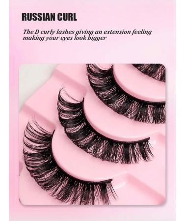 Buy 10 Pairs Wispy Mink Lashes - Natural Volume Eyelash Extensions | Fluffy Russian False Lashes 15mm D Curl for Cat Eye Look - Buy Online on GoSupps.com