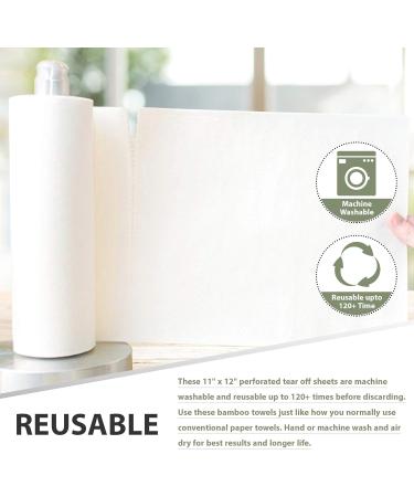 Tanness 2 x Bamboo Kitchen Rolls | Washable Soft & Absorbent Bamboo Towels - Eco-Friendly Home Essentials - Buy Online on GoSupps.com