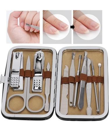 Verdant Touch Nail Clippers Kit Manicure Pedicure Nail Clippers Set 11-Piece Stainless Steel Acne Removal Tool Kit Black - Buy Online on GoSupps.com
