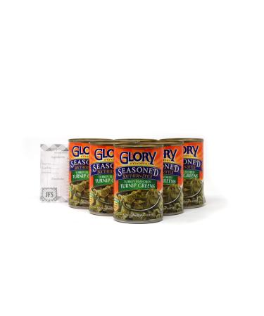 Glory Smoked Turkey Flavored Turnip Greens, Six Healthy 14.5 Ounce Cans with a JFS Recipe Card
