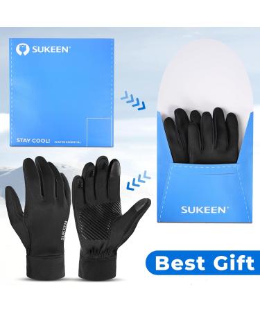 SUKEN GOODS Touchscreen Gloves for Men & Women | Waterproof Cycling & Running Gloves | Black Sports Gloves - Buy Online on GoSupps.com