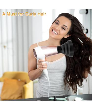 Premium Hair Diffuser Attachment with Scalp Massage Brush - Perfect for Curly & Wavy Hair | Compatible with Nozzle 1.57-1.97 inches - Black - Buy Online on GoSupps.com