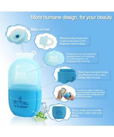 Buy Blue Ice Roller for Face & Eyes - Facial Ice Roller with Scrubber Sponge for Ultimate Cooling and Relaxation - Buy Online on GoSupps.com