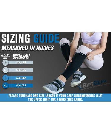 RiptGear Graduated Calf Compression Sleeves - Leg Support for Men and Women Medium - Buy Online on GoSupps.com
