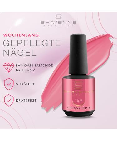 Shayenne Shellac Gel Nail Polish 15 ml 148 Creamy Rose Pink Made in Germany Long Wearing Glossy Finish Paraben Free Nail Polish for UV LED Lamp - Buy Online on GoSupps.com