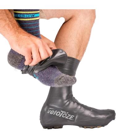 VeloToze Tall Gravel Shoe Cover - MTB Overshoes for Cycling Shoes - Rain Protection for Gravel Trails and Mountain Bike Rides (Large, Black) - Buy Online on GoSupps.com