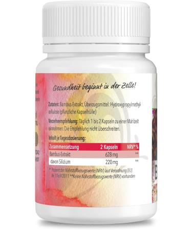 Bamboo-Love Silica Capsules - Vegan & Pure Silica for Skin Hair & Nails - 180 High-Dose Dietary Supplements from Germany - Buy Online on GoSupps.com