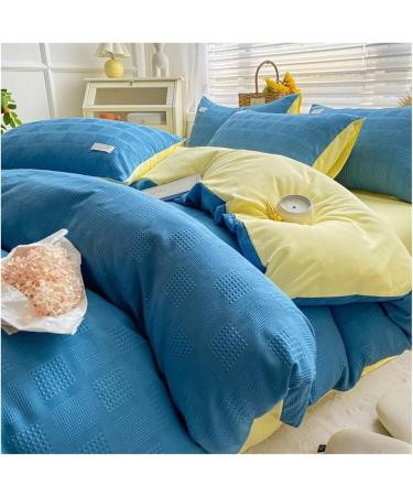 4-Piece Bedding Set Feather Duvet Cover Set Sheet Set Washed Cotton no Filler Soft (A Full) - Buy Online on GoSupps.com