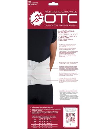 Buy OTC Lumbo-Sacral Support - 11-Inch Back Brace Strong Compression Abdominal Uplift - 2X-Large White - International Shipping Available - Buy Online on GoSupps.com