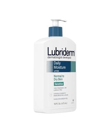 Lubriderm Daily Moisture Body Lotion for Sensitive Skin - Vitamin B5 Unscented Non-Greasy 16 fl. oz - Fast International Shipping - Buy Online on GoSupps.com