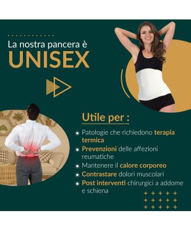 Easy8 M Abdominal belt for women and men wool warm abdominal belt abdominal band thermal abdominal band elastic back pain abdomen M White 1 - Buy Online on GoSupps.com