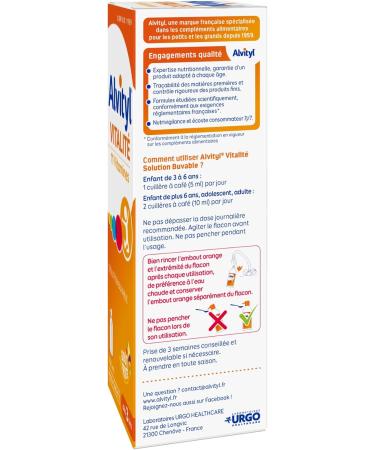Alvityl - Multivitamin oral solution - 11 vitamins 100% of NRV - From 3 years old fruity taste - 150mL - Buy Online on GoSupps.com