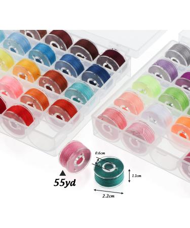 Ilauke 50Pcs Bobbins Sewing Thread with Case - 50 Colors Polyester Thread for Brother/Singer/Babylock/Janome/Elna Machines - Buy Online on GoSupps.com