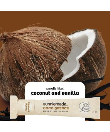 Sunniemade Hydrating Lip Balm - Coco Quench Coconut & Vanilla Flavor Natural & Vegan Plastic-free Packaging - Buy Online on GoSupps.com