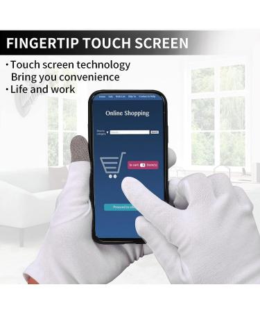 Sibba 2 Pairs White Cotton Moisturizing Gloves for Overnight Bedtime Hand Spa Treatment - Heal Eczema, Repair Dry Chapped Skin - Buy Online on GoSupps.com