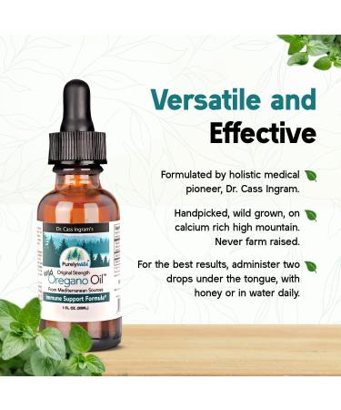 Dr. Cass Ingram's Original Strength Oregano Oil - 432 Servings - 1 fl oz - Immune Support Formula from Mediterranean Sources - Non GMO Wild Organic Oil - Buy Online on GoSupps.com