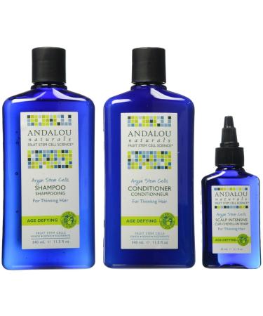 Andalou Naturals Argan Stem Cell Thinning Hair System Age Defying 3 Piece Kit