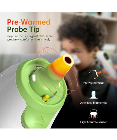 Buy High Accuracy Ear Thermometer for Babies Kids & Adults | 32 Memory Recall Mute LED Backlit & 21 Probe Covers - International Shipping Available - Buy Online on GoSupps.com