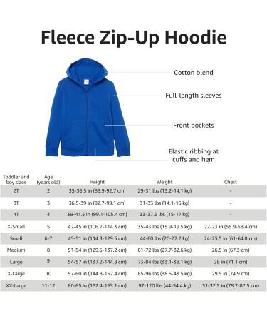 Amazon Essentials Boys Fleece Zip-Up Hoodie 6-7 Years Light Grey Heather - Buy Online on GoSupps.com