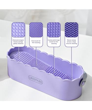 Makeup Brush Drying Rack 4 in 1 Multipurpose Makeup Brush Cleaning Bowl Makeup Brush Cleaning Mats Drying Rack Basket Makeup Tool Drying Rack for Brush Eyeliner Pencil Art Purple - Buy Online on GoSupps.com