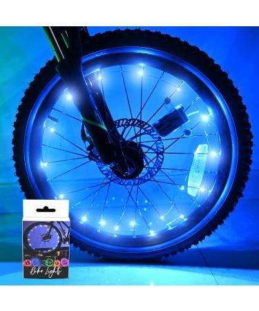 TINANA LED Bike Wheel Lights (1 Wheel Pack) Ultra Bright Waterproof Bicycle Spoke Lights Cycling Decoration Safety Warning Tire Strip Light for Kids Adults Night Riding blue