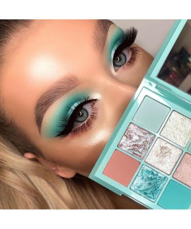9 Colors Eyeshadow Palette - Highly Pigmented Matte & Shimmer - Longlasting Waterproof Makeup | Macaron Green - Buy Online on GoSupps.com