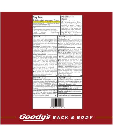 Goody's Back and Body Pain Relief Powder - 24 Dissolve Packs, 24 Individual Packets - Buy Online on GoSupps.com