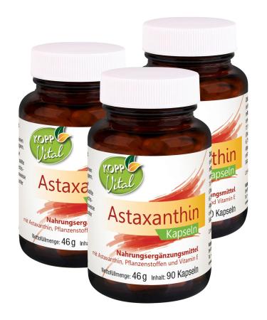 Kopp Vital Astaxanthin capsules |3 x 90 capsules |46 G |Vegan |With high bioavailability |Pure substance principle |Pharmacy quality