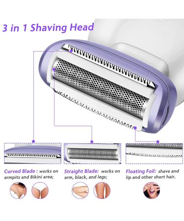Women's Electric Razor Bikini Trimmer Shaver - Cordless & Waterproof with LED Light (Purple) - Buy Online on GoSupps.com