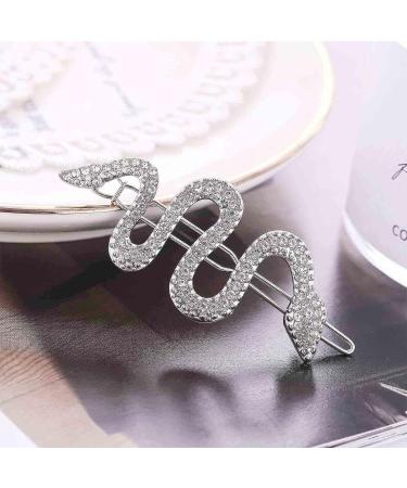 Yheakne Boho Crystal Snake Hair Clip Barrette Silver Rhinestone Pave Hair Barrette Pin Decorative Hair Pins Minimalist Hair Side Clips Hair Accessories for Women and Girls (Silver) - Buy Online on GoSupps.com