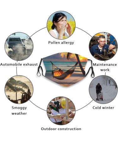 Buy Zyvia Sunset Beach Hammock Adult Pleated Mask - 5-Layer Protection Activated Carbon Filter Soft & Breathable | International Shipping Available - Buy Online on GoSupps.com