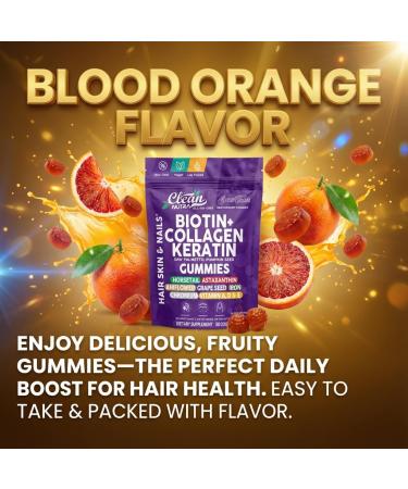 Clean Nutra GrowVana Hair Growth Gummies - Biotin Collagen Keratin Saw Palmetto Astaxanthin Ahiflower Iron Vitamin A D E Pumpkin Seed Horsetail Grape Seed Organic Vegan Gummy Supplement 60 Count - Buy Online on GoSupps.com