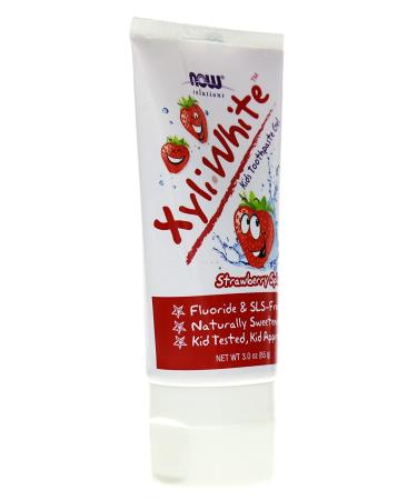 Now Solutions XyliWhite Kids Toothpaste Gel - Strawberry Splash 3 oz (Pack of 5) | Natural Dental Care - Buy Online on GoSupps.com