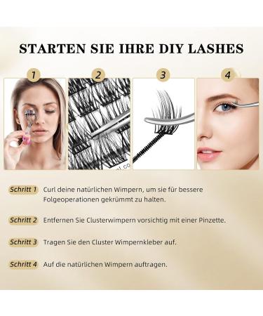 Buy D Curl Individual Eyelash Clusters - 72 Stacks Mix 8-16mm for DIY Extensions | Perfect for Eye Makeup - Buy Online on GoSupps.com