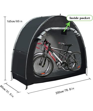 MAIZOA Outdoor Bike Cover Shed Tent | Waterproof 210D Oxford Fabric | Aluminum Alloy Bracket | Storage for 2 Bicycles or Tricycles | Black - Buy Online on GoSupps.com