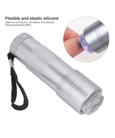 Mini Nail Art Press Light - Handheld Silicone Lamp for Sequins & Embossing | 12 Light Chips Manicure Tools - International Shipping - Buy Online on GoSupps.com