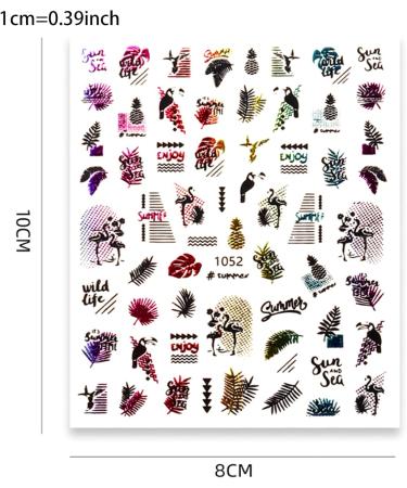 Buy TSBB 9pcs Summer 3D Nail Stickers - Beach Leaf Series for DIY Crafts & Decorations - International Shipping Available - Buy Online on GoSupps.com