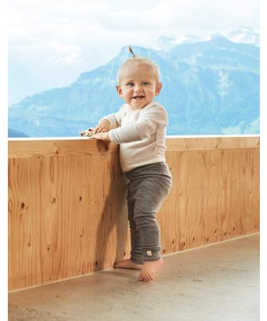 DILLING Baby Merino Ribbed Leggings - Organic Wool Underwear 62 Grey Melange - Buy Online on GoSupps.com