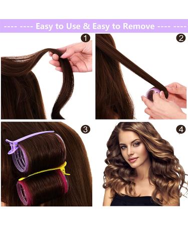 AiOiKi Hair Roller Set - 30 Pack Self Grip Velcro Rollers for Medium to Long Hair - 3 Sizes with Clips and Travel Bag - Purple Set - Buy Online on GoSupps.com