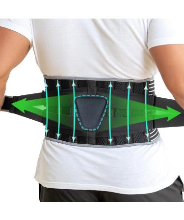 Back Brace for Men and Women Lower Back Pain Relief with 6 Stays Breathable Lumbar Support Belt with Removable Pad for Lumbar Disc Herniation Sciatica Lumbar Muscles Strains(Medium)