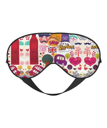 School Newspaper in English Print Unisex Sleeping Eye Mask Soft Comfortable Light-Blocking Eye Mask Black