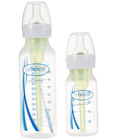 Dr. Brown s Natural Flow Anti-Colic Options+ Narrow Baby Bottle Sampler Kit 1x 4oz/120ml Bottle & 1x 8oz/250ml Bottles with Level 1 Slow Flow Teat Kit Also Includes 2X Level 2 Medium Flow Teats